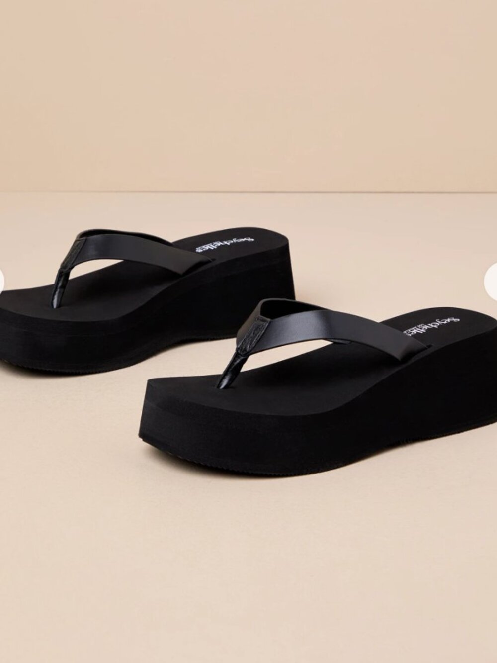 Seychelles Skyscraper Black Flatform Thong Slide Sandals - Picture 3 of 10